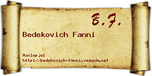 Bedekovich Fanni névjegykártya