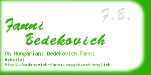 fanni bedekovich business card